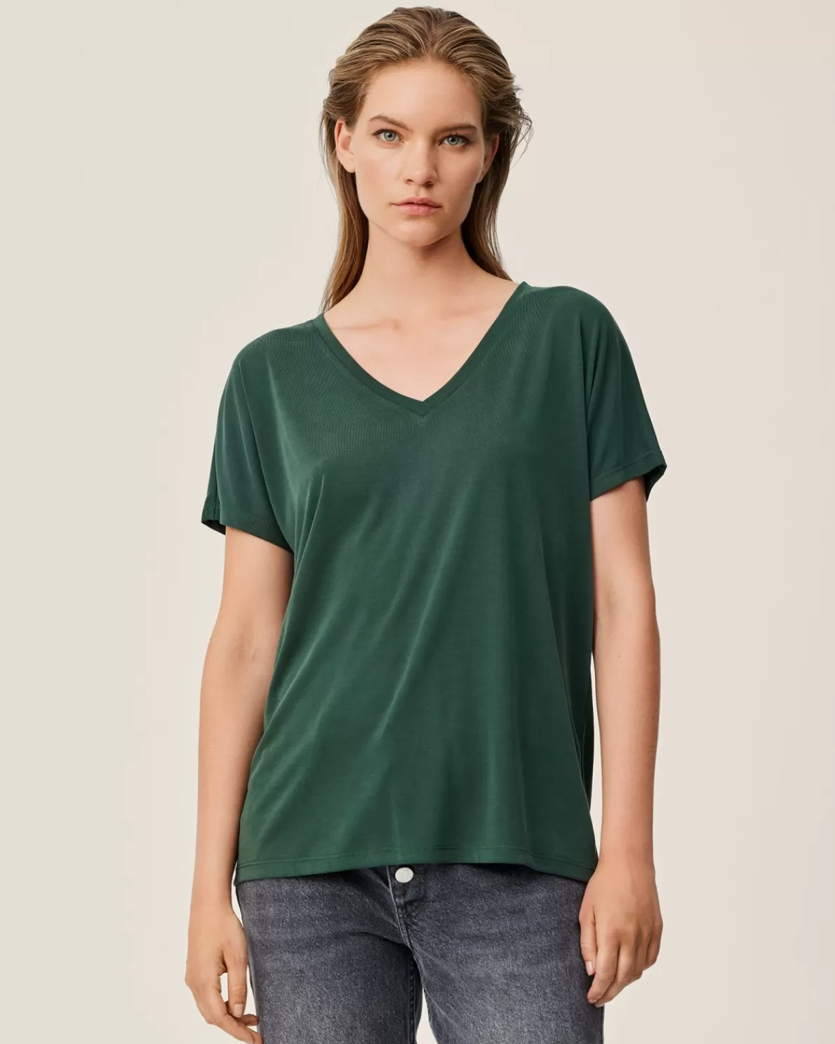 Women MSCH Copenhagen MSCHFenya Modal V Neck Tee